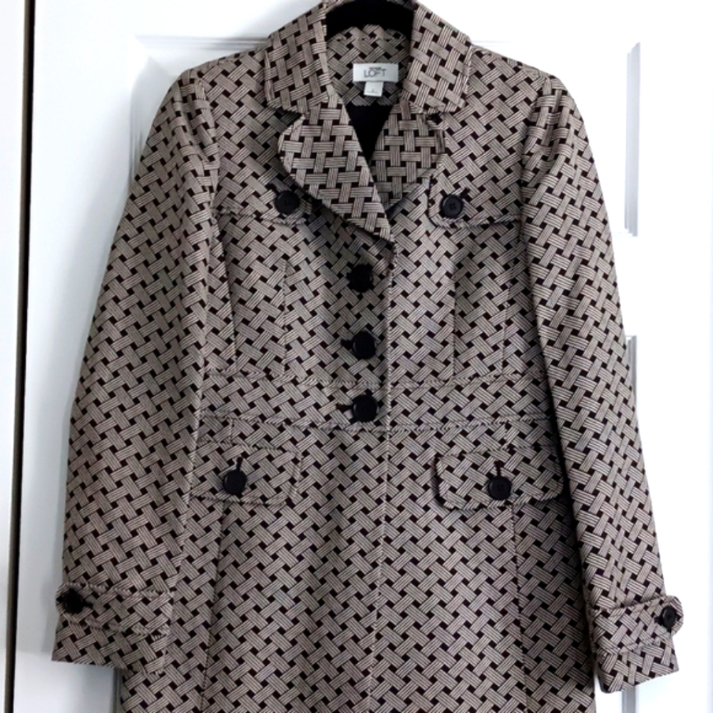 LOFT Oversized Weave Print Coat